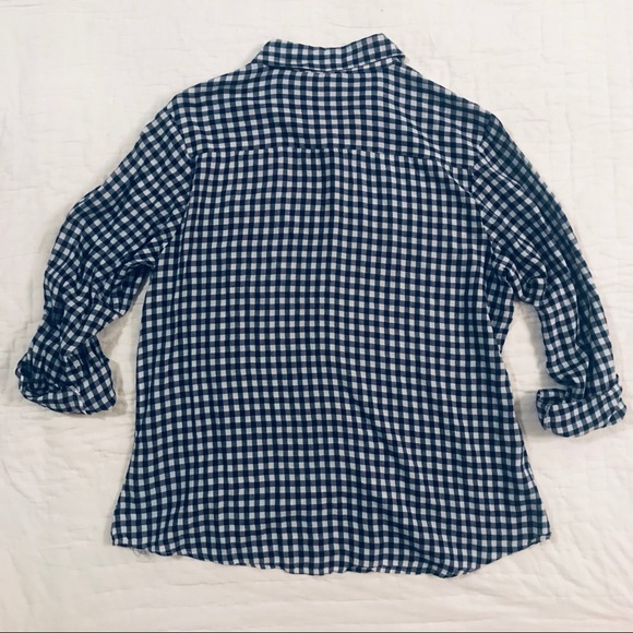Paradigma- Gingham Blue Check Blouse - Large - Picture 3 of 7